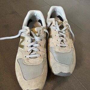 New Balance womens Tan and Gold Sneakers